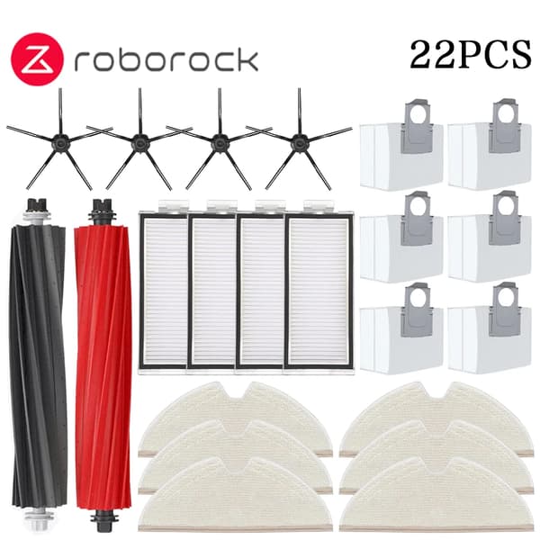 Roborock Q8 Max, Q8 Max+, Q5 Pro, Q5 Pro+ Robotstøvsuger Tilbehør Hovedbørstedeksel Hepa Filter Moppeklut Reservedeler