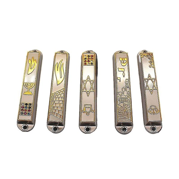 18 Lane Mezuzah Holy Land Market Shma For Door Metal Judiska Mezuza Judaica Gift Hanukkah Church Souvenirer khaki