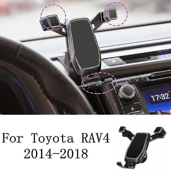 Biltelefonhållare för Toyota Rav4 2014 2015 2016 2017 2018 Bil dedikerad mobiltelefonhållare Gravity Gps mobilställ tillbehör-YuJia A