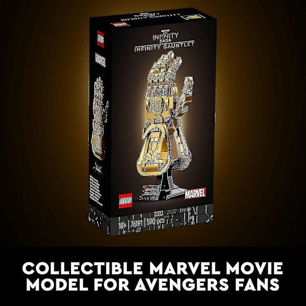 Infinity Gauntlet Set 76191 Samlarobjekt Thanos Handske Med Infinity Stones, Byggsats, Avengers Presentidé För Vuxna Och Tonåringar, Modellset För Dekor