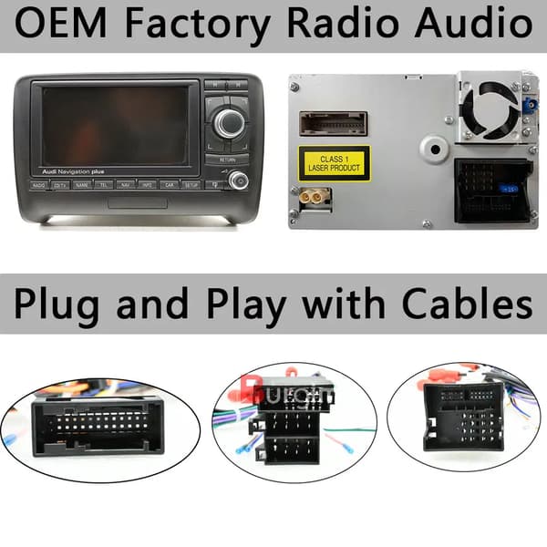 2 Din Ramme Monteringssæt til Audi TT MK2 2006-2014 9 Tommer Stereo Panel Ledningsnet Canbus Strømkabel Adapter