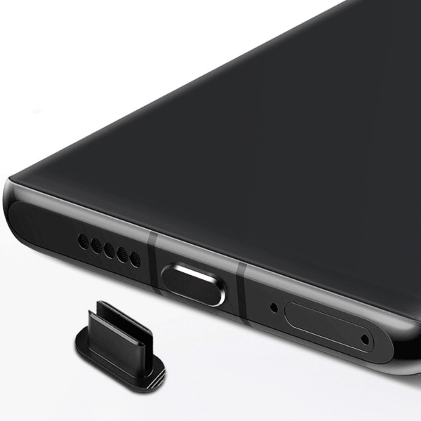 Schutzkappe kompatibel med USB C Staub Schutz Stecker Stöpsel för Ladeanschluss Staubdicht Handy Smartphone Black