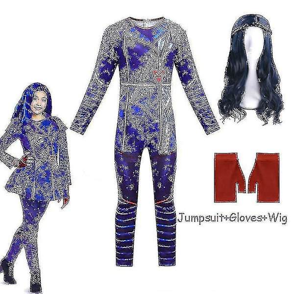 Audrey Kostym Flicka Fantasia Halloween Kostym För Barn Maskerad Fest Kvinnor Overall Evie Mal Cosplay Kostym 13T Descendants Mal3