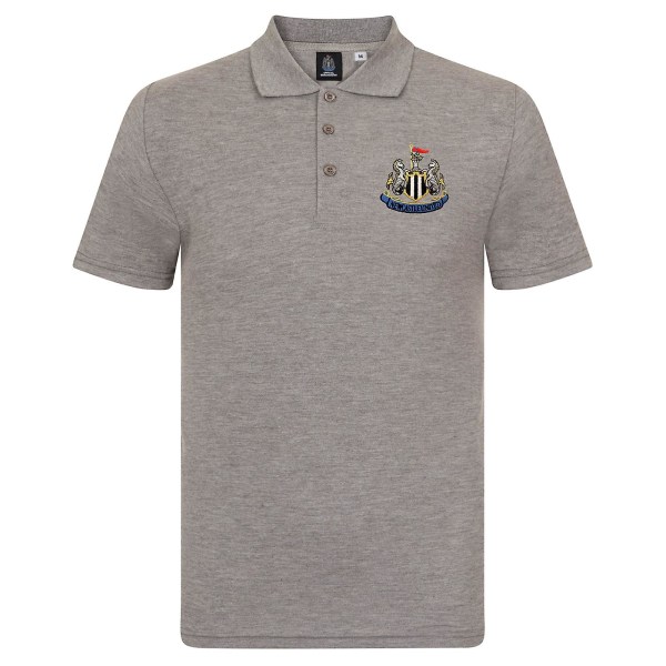 Newcastle United Herr Polotröja Crest OFFICIELL Fotbollspresent Grey 3XL