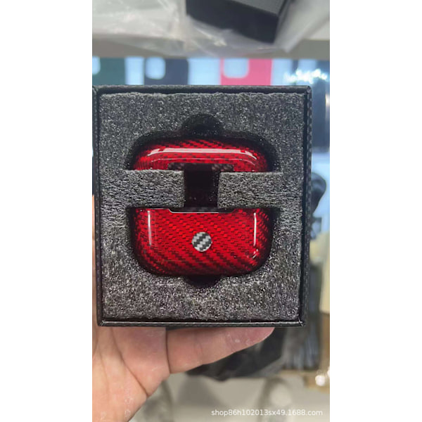 Lämplig För Kolfiber Airpods Pro2 Skyddsöverdrag Apple Bluetooth Headset Laddningsfall Skyddande Case Airpods 3K Pattern [Bright Black]] AirPods Pro2