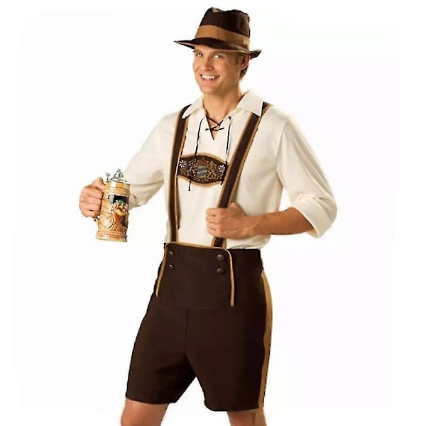 Traditionell par Oktoberfest kostym parad tavern bartender servitris outfit cosplay karneval halloween festlig festklänning_ai Man 2XL