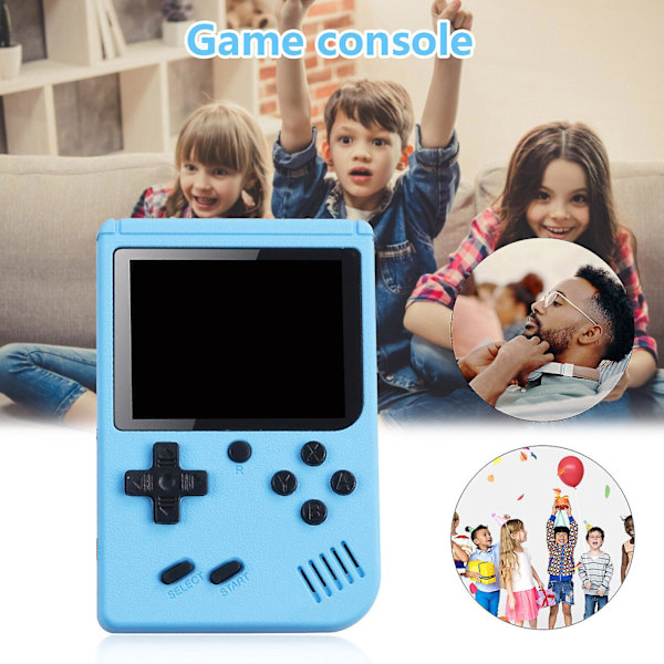 Inbyggd 500 klassiska spel Retro Videospelkonsol Barn Present blue