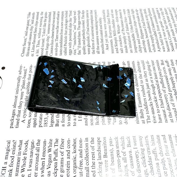 Kolfiber Liten Storlek Mynt Clip Banksedel Clip Multi-Purpose Carbon Fiber Clip Money Clip Banksedel Clip Kolfiber Mynt Klipp Forged Blue Foil 38MM