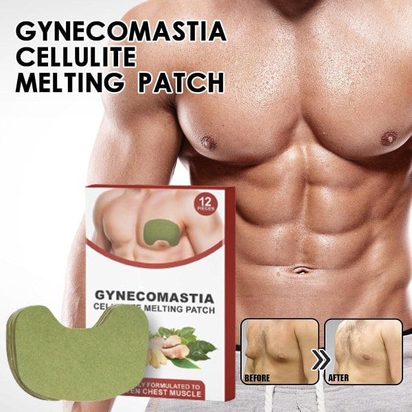 Gynecomastia Cellulite Melting Patch, Gynecomastia Cellulite Melting Patch,gynecomastia Tightening Ginger Patch,chest Belly Fat Remove For Men 2 boxes 24 Pcs