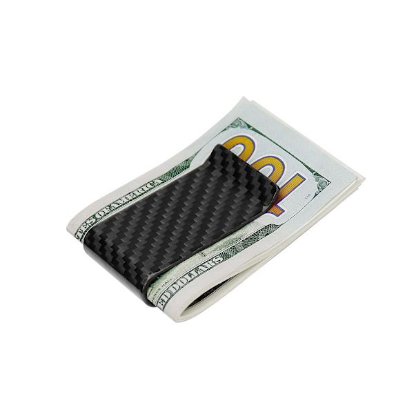 Kolfiber Liten Storlek Mynt Clip Banksedel Clip Multi-Purpose Carbon Fiber Clip Money Clip Banksedel Clip Kolfiber Mynt Klipp Orange Gold Silk 38MM
