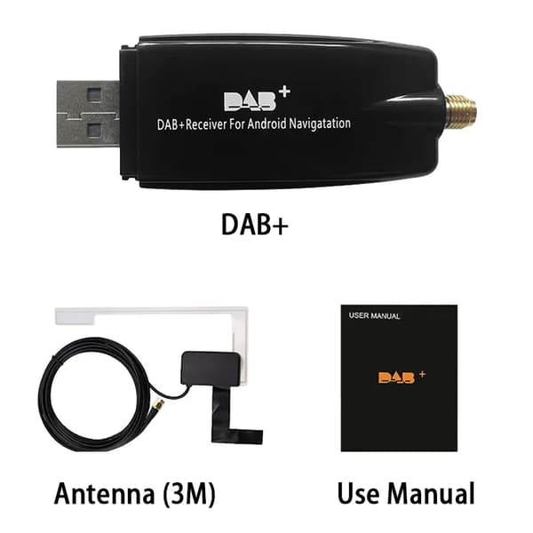 DAB+ Digital Radioboks for bil, mottakerantenne, Wild USB, bærbar, Android 5.1 og mer