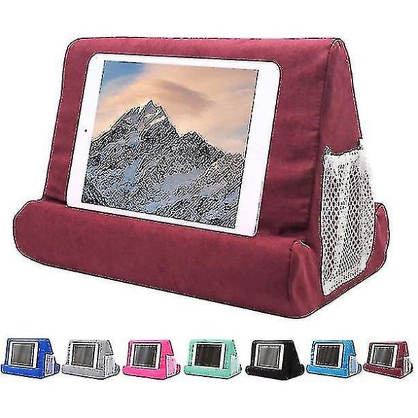 Tablettkuddställ för Ipad - Mjukt kuddställ med flervinklar surfplatta och telefonhållare Pink
