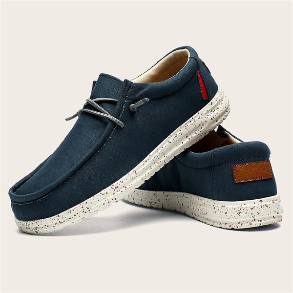 Plus Size 40-48 Herr Casual Skor Platt Utomhus Herr Sneakers Lätta Båtskor Kör Loafers Andas Herr Canvas Skor Blue 13
