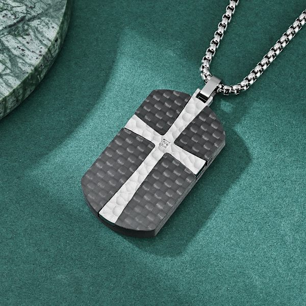Factory Kreativa Ren Kol K-Mönster Kombination Hängande Med Sten Hängande I Lager Trendiga Män Titan Stål Hängande Steel Color Pendant With Pearl Chain
