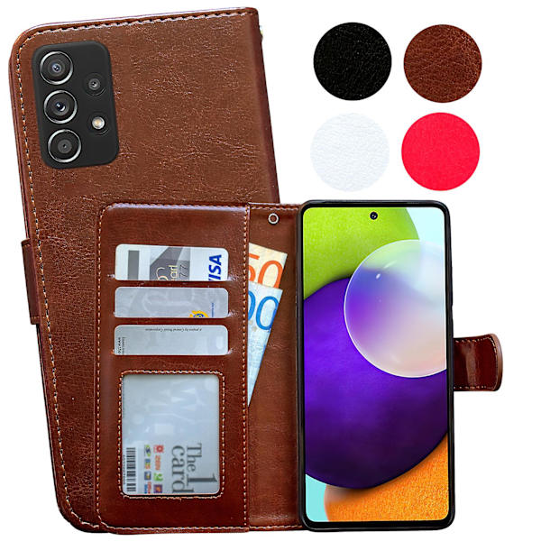 Samsung Galaxy A52/a52 5g - Läderfodral / Skydd Brown