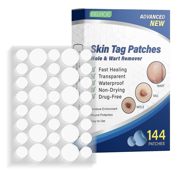 144st Skin Tag Remover Patches Naturbehandling Mullvads Vårtor Säker Ingen smärta Naturlig örtplåster