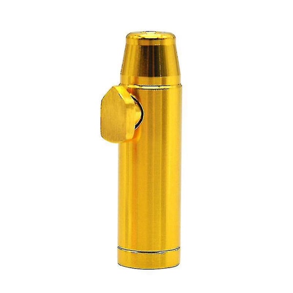 Metal Flat Bullet Raket Sniffer Snorter Sniffer Dispenser-hao Gold
