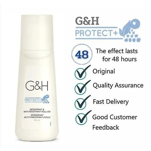 X 3 flaskor Gh Protect+ Deodorant Anti-perspirant Roll-on Storlek 100 ml.
