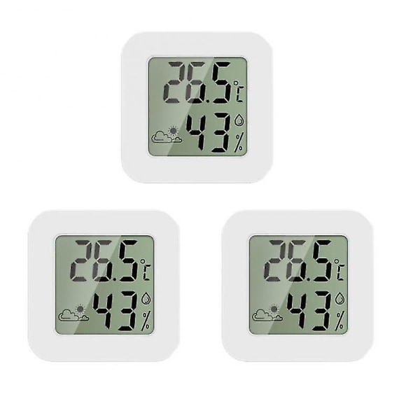 LCD Digital Termometer Hygrometer Inomhus Rum Temperatur Fuktighetsmätare 3PCS