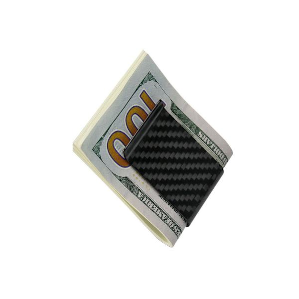 Kolfiber Liten Storlek Mynt Clip Banksedel Clip Multi-Purpose Carbon Fiber Clip Money Clip Banksedel Clip Kolfiber Mynt Klipp Bright Black 38MM