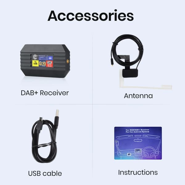 DAB+ Antenne med USB-adapter for Android bilradio GPS-signalmottaker for Junsun DVD biltilbehør