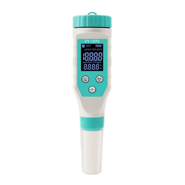 7 i 1 Ph/fri klor/orp/ec/tds/salt/temp Ph-mätare Simbassäng Salthaltsmätare Ip67 Vattentät