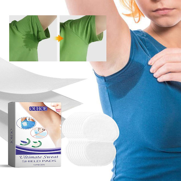 Armhålesvettlappar, Ultimate Sweat Shield Pads, Armhålesvettlappar för kvinnor och män, Engångsarmhåleskydd för kläder som svettas Unflavore 10pcs