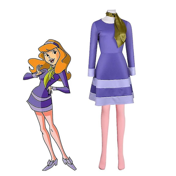 Scooby-doo Velma Cos Kostym Karaktär Prestanda Kostym Scooby-doo Velma Cosplay Daphne cos clothing L