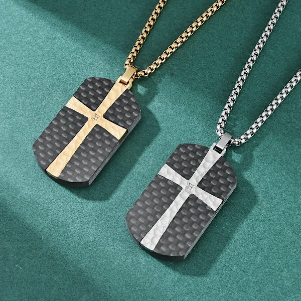 Factory Kreativa Ren Kol K-Mönster Kombination Hängande Med Sten Hängande I Lager Trendiga Män Titan Stål Hängande Steel Color Pendant With Pearl Chain