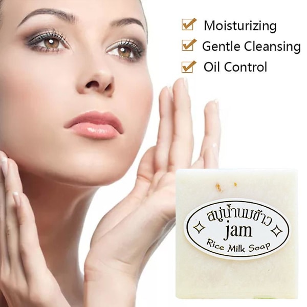 Handgjord Rice Milk Soap Whitening Skin Collagen Ansikte Body Cleaning Soap