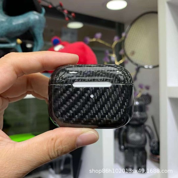 Lämplig För Kolfiber Airpods Pro2 Skyddsöverdrag Apple Bluetooth Headset Laddningsfall Skyddande Case Airpods Forged Grain [Dumb Black]] AirPods Pro2
