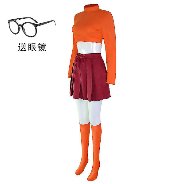 Scooby-Doo Velma Cos Kostym Karaktär Performance Kostym Scooby-Doo Velma Cosplay Daphne cos clothing S