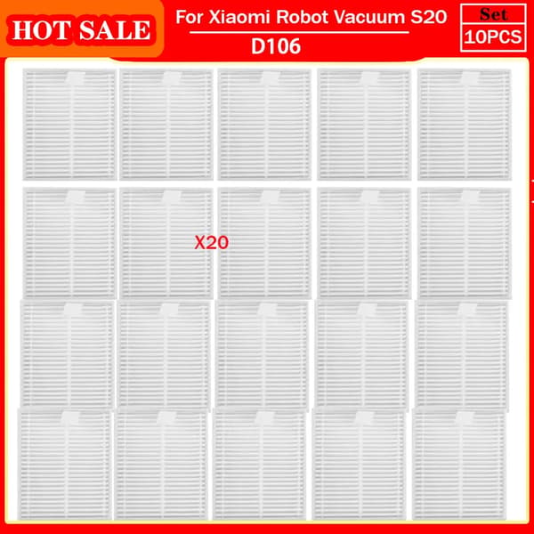 For Xiaomi Støvsuger S20 / D106 E12 E10 B112 Tilbehør Erstatning Hovedsidebørste Mopp Klut Filter Deler