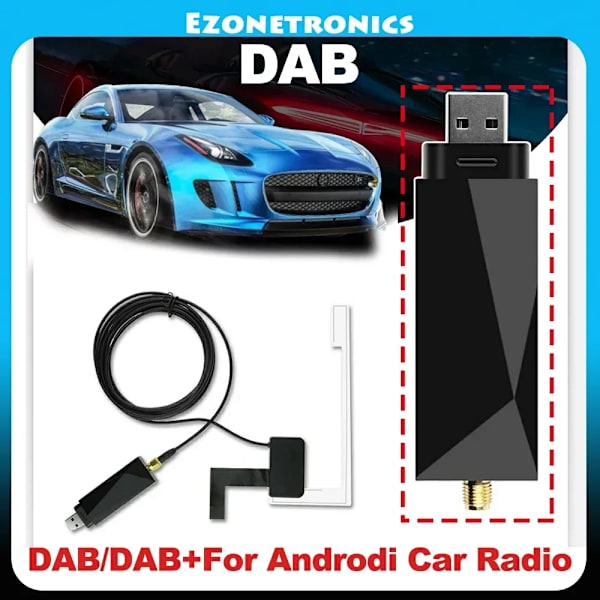 Til Universal DAB+ Antenne med USB Adapter Android Bilradio GPS Stereo Receiver Afspiller