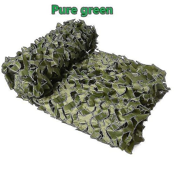 3x5m 3x8m 3x10m 4x5m Förstärkt kamouflagenät Simbassäng Strandpaviljong Trädgårdssolskydd Kamouflageduksnät 7 färger Pure green 3x3m
