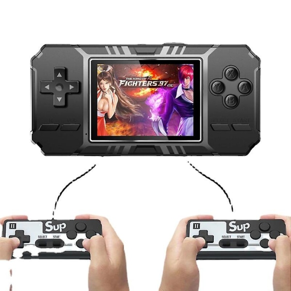 S8 Retro Bärbar Mini Handhållen Spelkonsol 8-bitars 3,0 Tums Färg Lcd Spelare Inbyggd 520 Spel Consola Black with gamepad