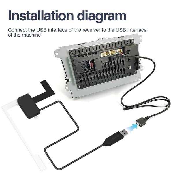 Grandnavi Bil DAB+ Boks Digital Signalmottaker DAB+ Mottaker Antenne Antenne USB Grensesnitt Bærbar for Android Bil Stereo