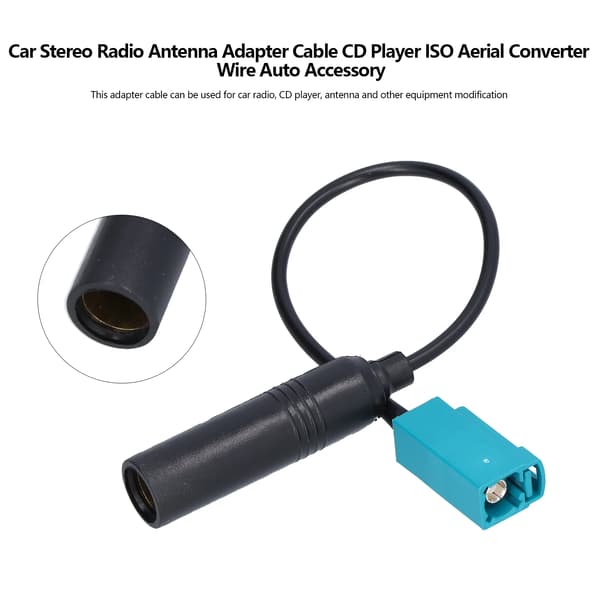 1 stk. Bilradio CD Antenne Adapter Kabel CD Spiller ISO Antennekonverter Bil Tilbehør