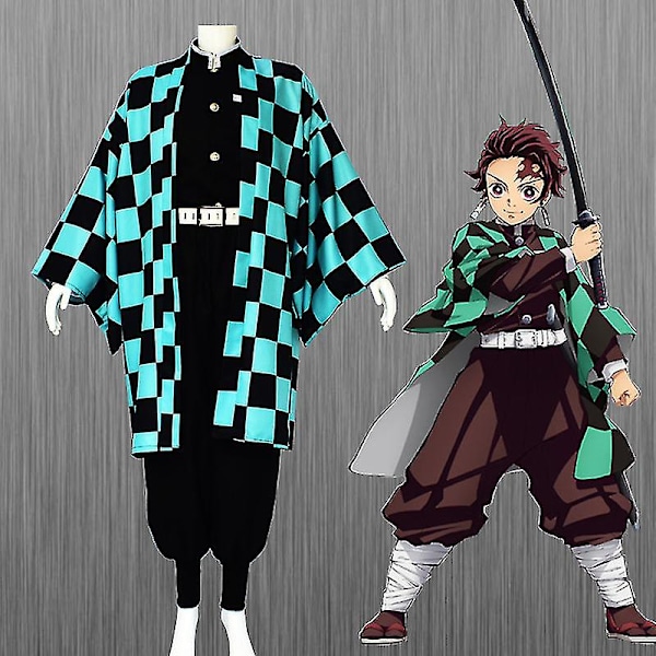 Anime Demon Slayer Cosplay Kostym Set Barn Vuxen Tanjirou Nezuko Dräkt Kamado Tanjirou L