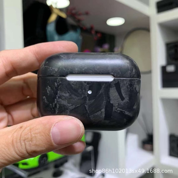 Lämplig För Kolfiber Airpods Pro2 Skyddsöverdrag Apple Bluetooth Headset Laddningsfall Skyddande Case Airpods Forged Grain [Dumb Black]] AirPods Pro2