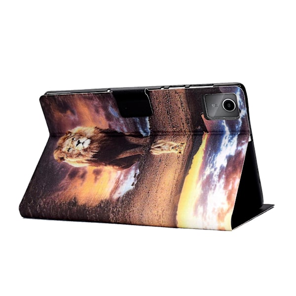 Fodral i läder med kortfack till Lenovo Tab M11/ Xiaoxin Pad 11 2024 Lion and Leopard