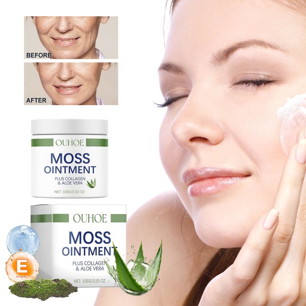 Moss Ointment Plus, Moss Cream Against Rynkor, Instant Effect Moss Ointment för ansikte och mot rynkor, Anti-Wrinkle Cream 2pcs
