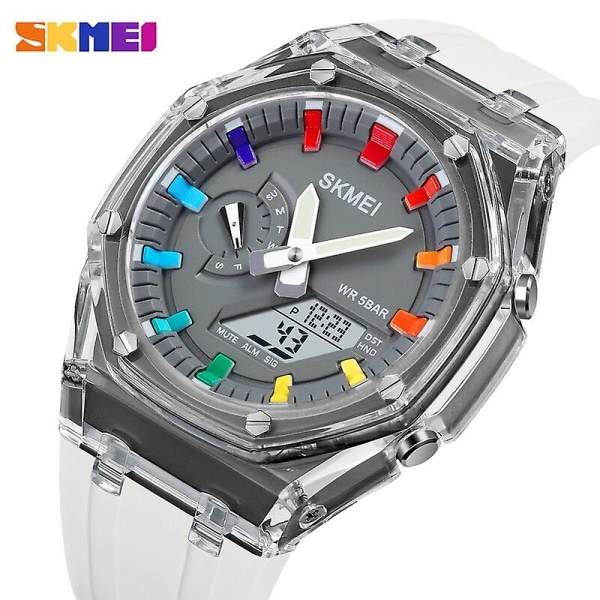 SKMEI 2100 Outdoor Men Digital Watch Colorful LED Display Klockor Vattentät Stöttålig Herr Armbandsur Reloj Hombre Blue strap