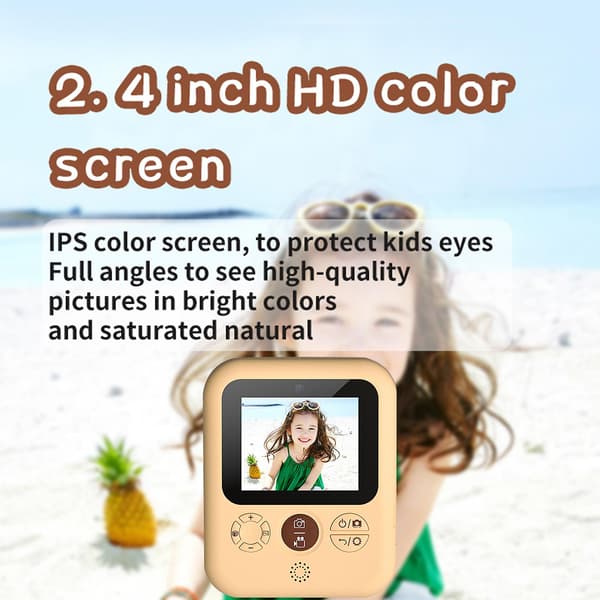 Instant Print Camera Mini Digital Camera High Defination Dual Lens Video Recorder med thermal Present för pojkar Flickor D