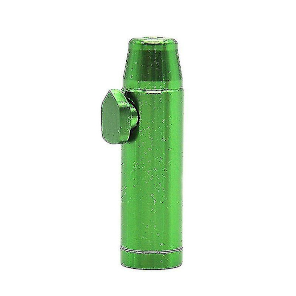 Metal Flat Bullet Raket Sniffer Snorter Sniffer Dispenser-hao Green