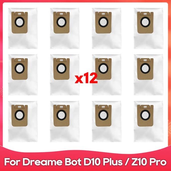 Passer for (Dreame Bot D10 Plus / RLS3D / Z10 Pro / L10 Plus) Rulle Sidebørste Filter Mopp Støvpose Robotstøvsuger Tilbehørsdel