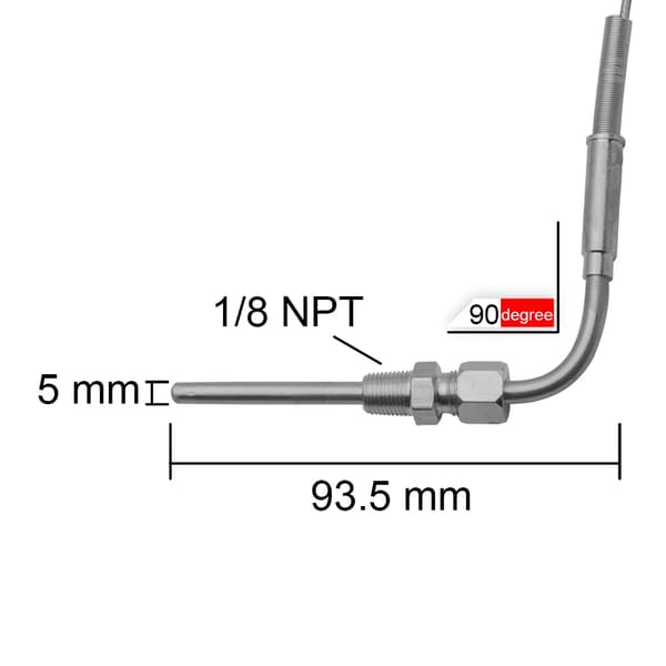 Eksostemperatursensor 1,2m EGT Termoelement Probe Eksostemperatursensorer Gjenge Eksostemperatursensor 0-1000 C