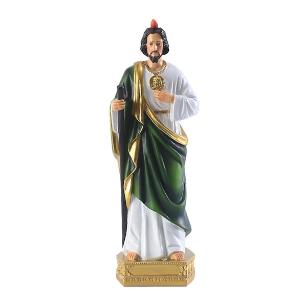Saint Jude staty katolsk kristen handmålad helig religiös statyett