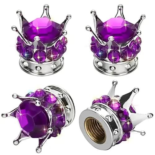 4 st Krona Däckventilstammar Bling Kristall Strass Universal Krom Krona Fordons Biltäcklock Skydd Autos Accesorios