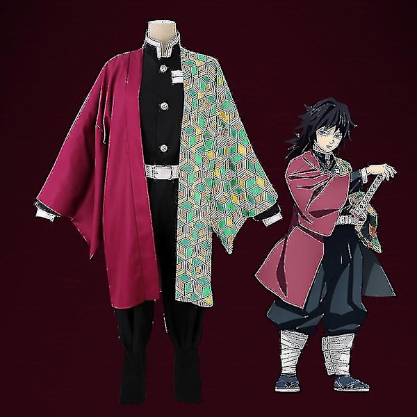 Barn Anime Demon Slayer Cosplay Kostym Set Vuxen Tanjirou Nezuko Dräkt Tomioka Giyuu 110